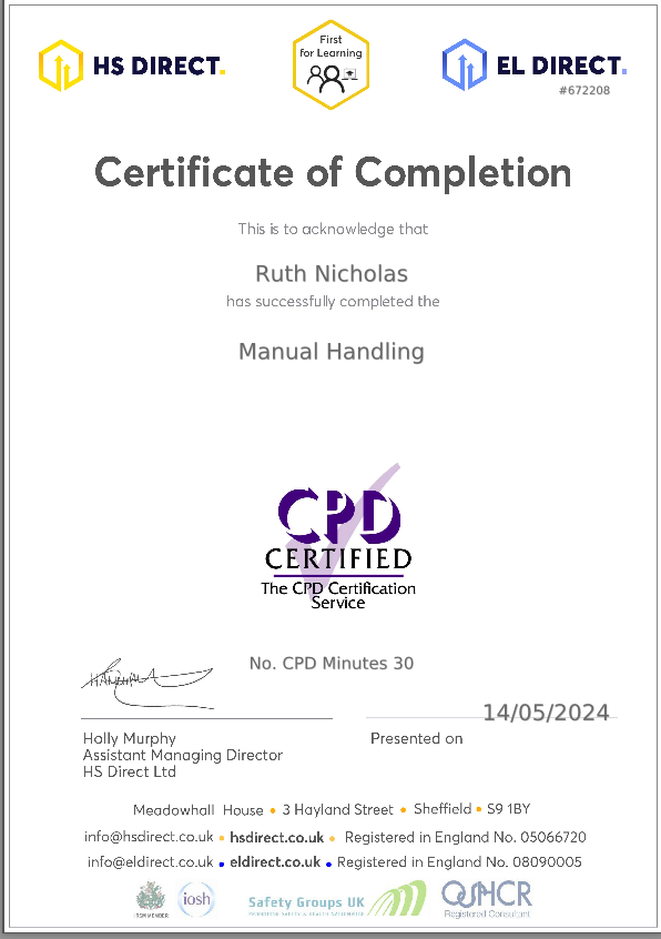 cpd manual handling