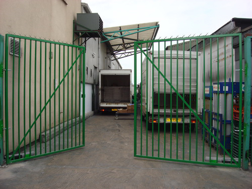 2. We installed the electronic arms to enable these gates to be opened electronically