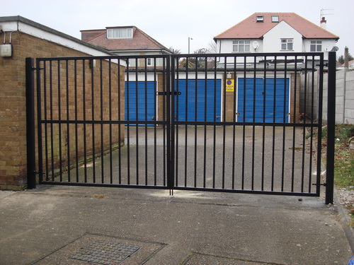 Thick bar wrought iron industrial security gates